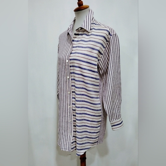 J. Crew Dresses & Skirts - J. CREW STRIPED LINEN SHIRT DRESS
